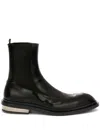 Jil Sander Leather Chelsea Ankle Boots In Black