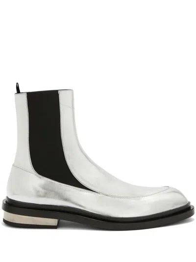 JIL SANDER LEATHER CHELSEA ANKLE BOOTS