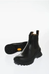 Jil Sander Leather Chelsea Booties With Vibram Sole