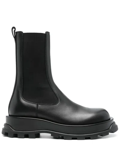 Pre-owned Jil Sander Leather Chelsea Boots
