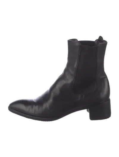Pre-owned Jil Sander Leather Chelsea Boots In Black