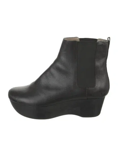 Pre-owned Jil Sander Leather Chelsea Boots In Black