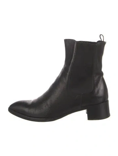 Pre-owned Jil Sander Leather Chelsea Boots In Black