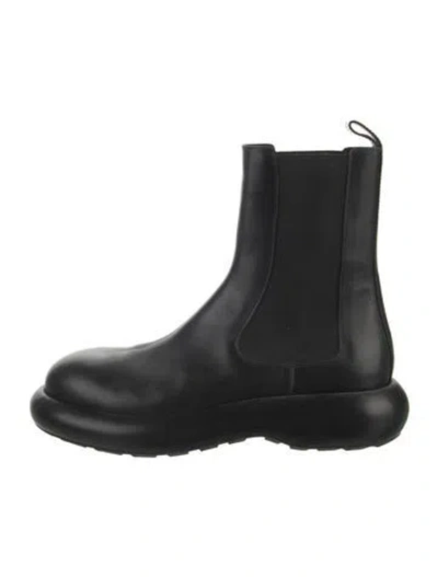 Pre-owned Jil Sander Leather Chelsea Boots In Black
