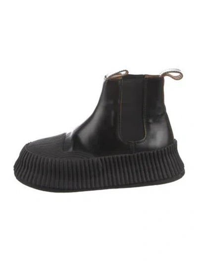 Pre-owned Jil Sander Leather Chelsea Boots In Black