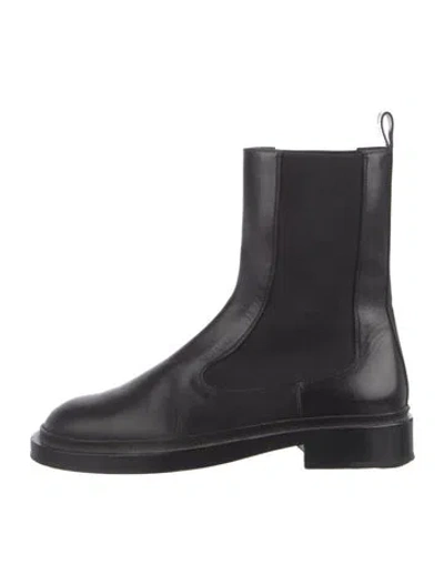 Pre-owned Jil Sander Leather Chelsea Boots In Black