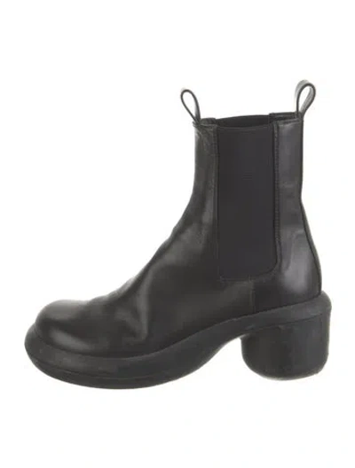 Pre-owned Jil Sander Leather Chelsea Boots In Black