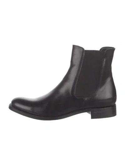 Pre-owned Jil Sander Leather Chelsea Boots In Black