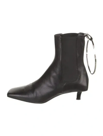 Pre-owned Jil Sander Leather Chelsea Boots In Black