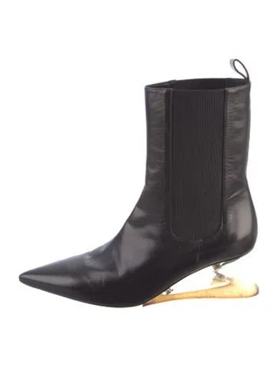 Pre-owned Jil Sander Leather Chelsea Boots In Black