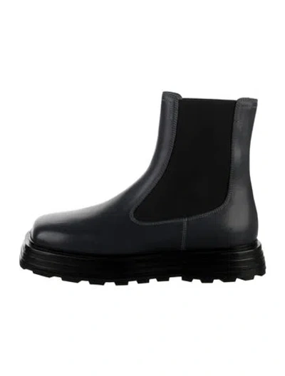 Pre-owned Jil Sander Leather Chelsea Boots In Black