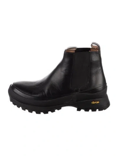 Pre-owned Jil Sander Leather Chelsea Boots In Black