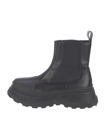 Pre-owned Jil Sander Leather Chelsea Boots In Black