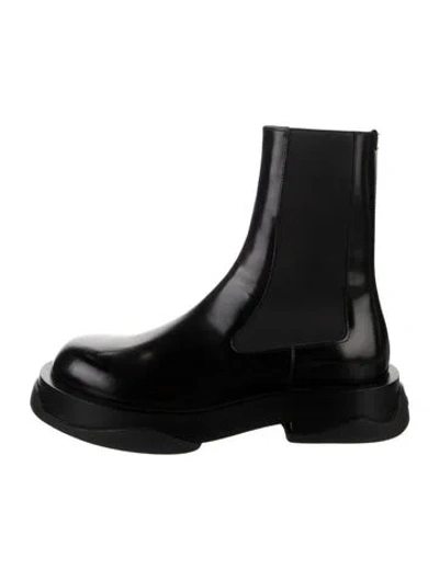 Pre-owned Jil Sander Leather Chelsea Boots In Black