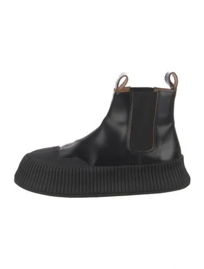 Pre-owned Jil Sander Leather Chelsea Boots In Black