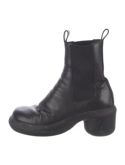 Pre-owned Jil Sander Leather Chelsea Boots In Black