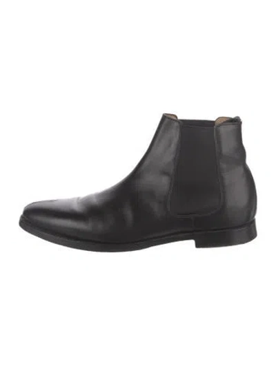 Pre-owned Jil Sander Leather Chelsea Boots In Black