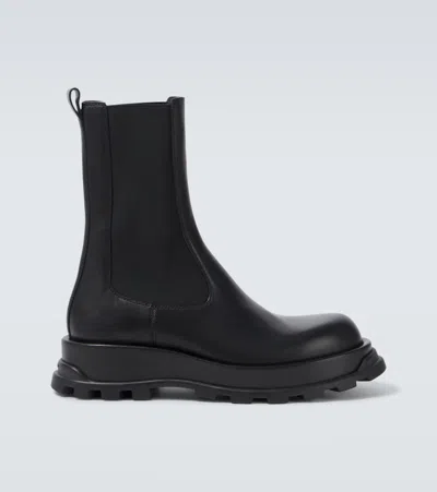 Jil Sander Leather Ankle Boots In Black