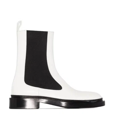 Jil Sander Leather Chelsea Boots In Black
