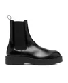 Jil Sander Leather Chelsea Boots In Black