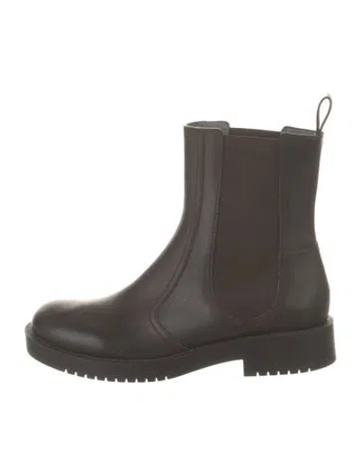 Pre-owned Jil Sander Leather Chelsea Boots In Brown