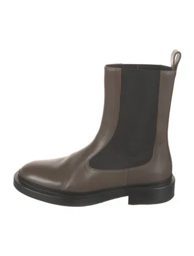 Pre-owned Jil Sander Leather Chelsea Boots In Brown