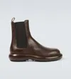 Jil Sander Leather Chelsea Boots In Brown