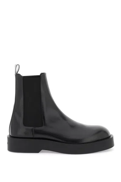 Jil Sander Leather Chelsea Boots In Black
