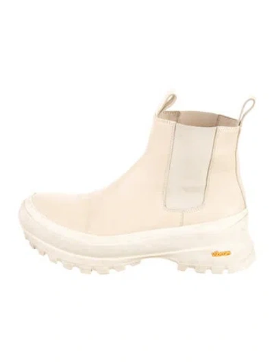 Pre-owned Jil Sander Leather Chelsea Boots In Neutral