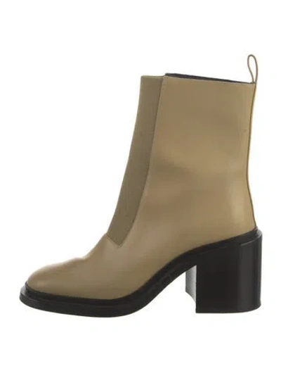 Pre-owned Jil Sander Leather Chelsea Boots In Neutral