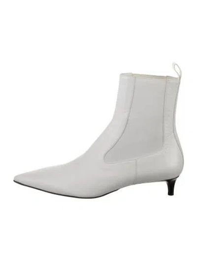 Pre-owned Jil Sander Leather Chelsea Boots In White