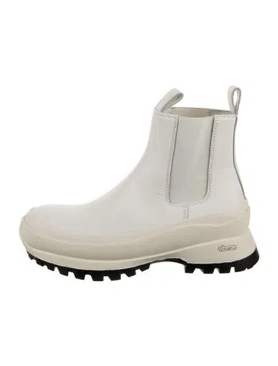 Pre-owned Jil Sander Leather Chelsea Boots In White