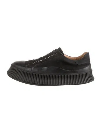 Pre-owned Jil Sander Leather Chunky Sneakers In Black