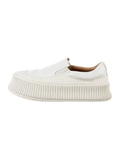 Pre-owned Jil Sander Leather Chunky Sneakers In Neutrals