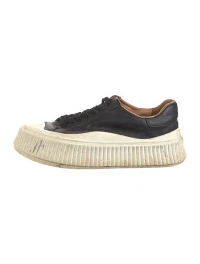 Pre-owned Jil Sander Leather Chunky Sneakers In Neutrals