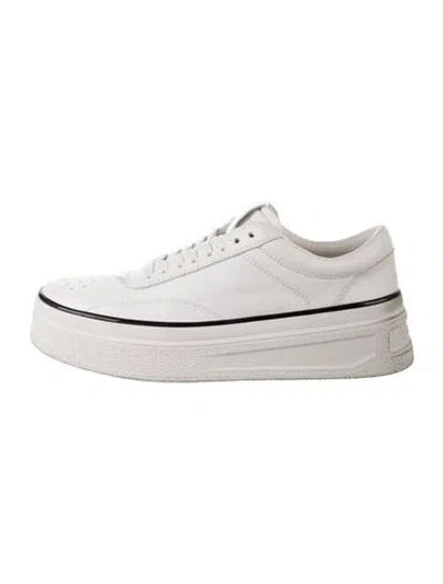 Pre-owned Jil Sander Leather Chunky Sneakers In White