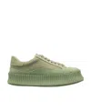 Jil Sander Canvas Platform Sneakers In Green