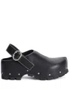 Jil Sander Stud-embellished Leather Clogs In Black