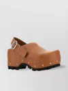 Jil Sander Leather Clogs With Chunky Sole And Studded Embellishments