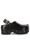Jil Sander Stud-embellished Leather Clogs In Black