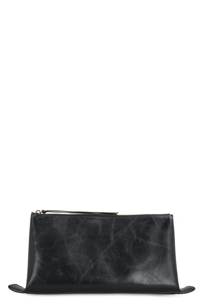 Jil Sander Leather Clutch In Black