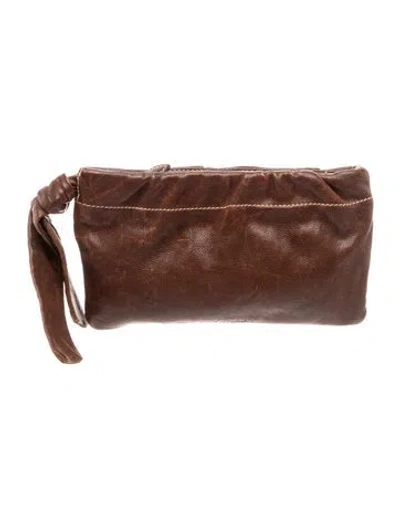 Pre-owned Jil Sander Leather Clutch In Brown