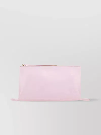 Jil Sander Leather Clutch With Vintage Charm And Gold Accents In Pastel