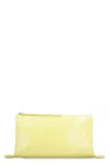 Jil Sander Leather Clutch With Gold-tone Metal Hardware In Yellow