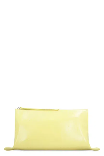 Jil Sander Leather Clutch In Yellow