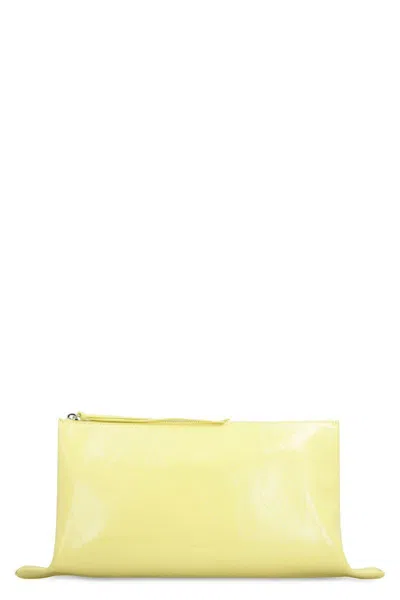 Jil Sander Leather Clutch In Yellow