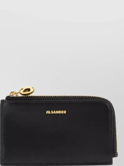 Jil Sander Leather Coin Purse In Black