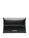 Jil Sander Logo Print Envelope Card Holder In Black