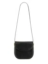 Jil Sander Leather Coin Shoulder Bag With Gold-tone Clasp In Black