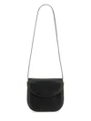 Jil Sander Leather Coin Shoulder Bag With Gold-tone Clasp In Black